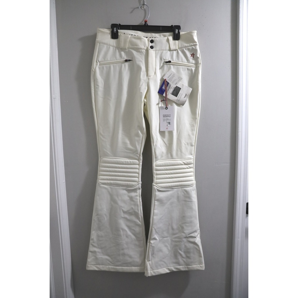 Perfect Moment Aurora Ski Pants Snow White Knee Flare Zip Bottom Women's‎ XL
